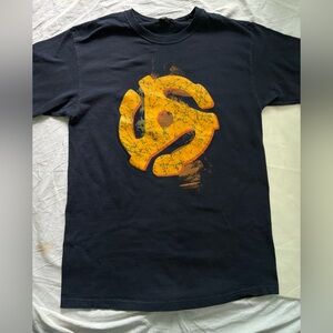 Navy Blue Graphic Tee with Yellow Design